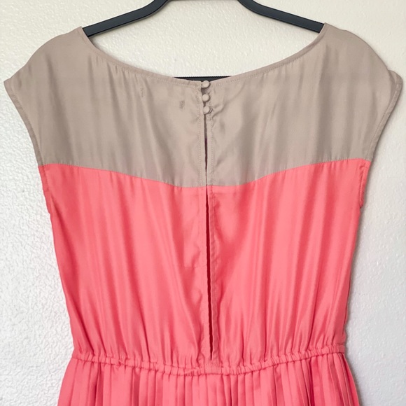 American Eagle Pleated Orange Purple Color Block Dress Size Small - Picture 7 of 12